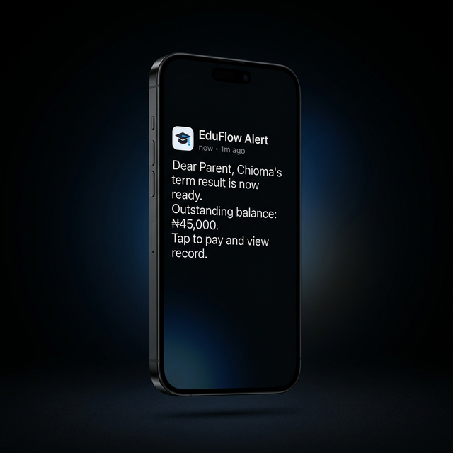 Parent receiving EduFlow efficiency alert